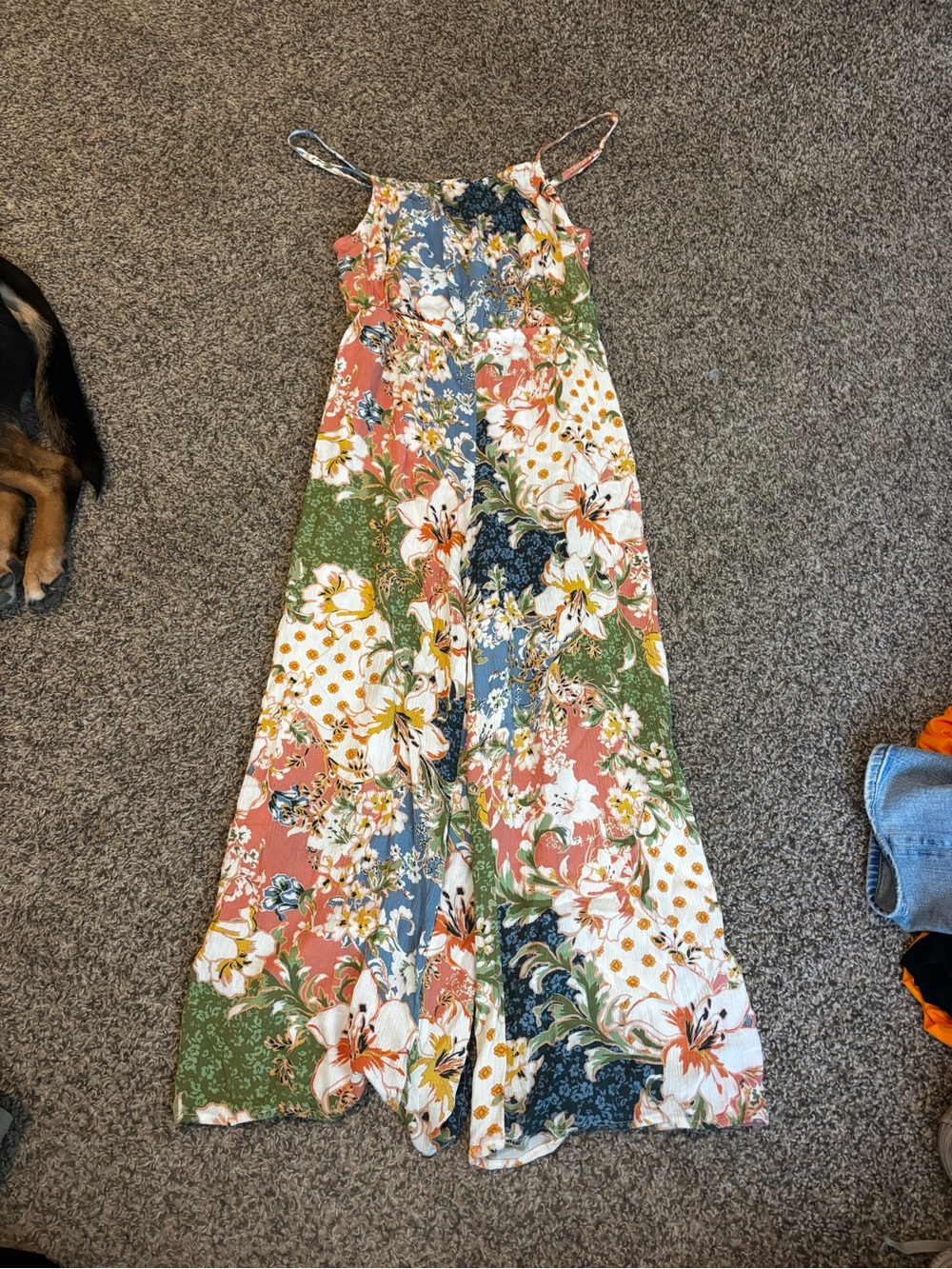 O'Neill Multicolor Floral Patchwork Wide-Leg Jumpsuit